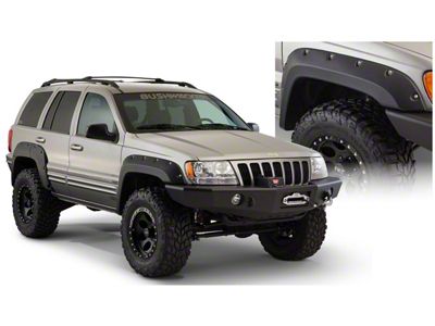 Bushwacker Cut-Out Fender Flares; Front; Matte Black (99-04 Jeep Grand Cherokee WJ)