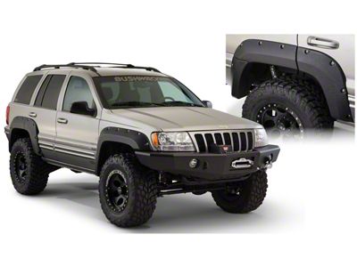 Bushwacker Cut-Out Fender Flares; Rear; Matte Black (99-04 Jeep Grand Cherokee WJ)