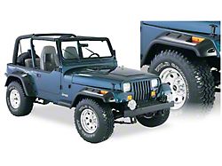 Bushwacker Cut-Out Fender Flares; Front and Rear; Matte Black (87-95 Jeep Wrangler YJ, Excluding Renegade)