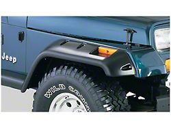 Bushwacker Cut-Out Fender Flares; Front; Matte Black (87-95 Jeep Wrangler YJ w/o Step, Excluding Renegade)