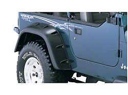 Bushwacker Cut-Out Fender Flares; Rear; Matte Black (87-95 Jeep Wrangler YJ w/o Step, Excluding Renegade)