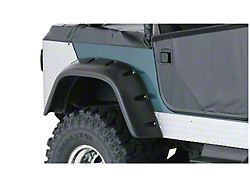 Bushwacker Cut-Out Fender Flares; Rear; Matte Black (76-86 Jeep CJ7)