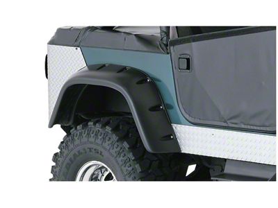Bushwacker Cut-Out Fender Flares; Rear; Matte Black (76-86 Jeep CJ7)
