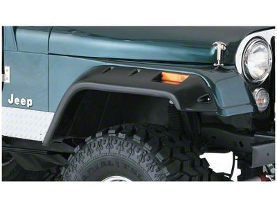 Bushwacker Cut-Out Fender Flares; Rear; Matte Black (66-86 Jeep CJ5 & CJ7)
