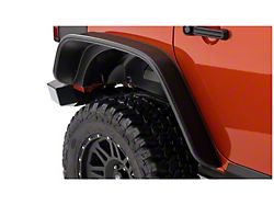 Bushwacker Flat Style Fender Flares; Rear; Textured Black (07-18 Jeep Wrangler JK 4-Door)