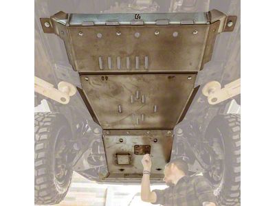 C4 Fabrication Engine, Transmission and Transfer Case Skid Plates; Raw (03-09 4.7L 4Runner)