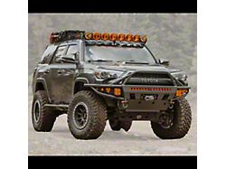 C4 Fabrication Hybrid Front Bumper with 30-Inch Light Bar Cutout, Full-Height Bull Bar and Tube Gussets; Raw (14-24 4Runner)