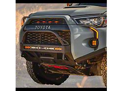 C4 Fabrication Lo-Pro Winch Front Bumper with 30-Inch Light Cutout and Full-Height Bull Bar; Black (14-24 4Runner, Excluding Limited & TRD Sport)