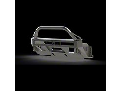 C4 Fabrication Lo-Pro Winch Front Bumper with 30-Inch Light Bar Cutout and Full-Height Bull Bar; Raw (14-24 4Runner)