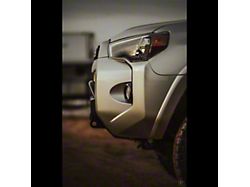 C4 Fabrication Lo-Pro Winch Front Bumper with 30-Inch Light Bar Cutout and Mid-Height Bull Bar; Raw (14-24 4Runner)