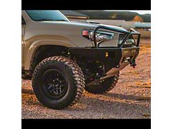 C4 Fabrication Overland Series Front Bumper with 30-Inch Light Bar Cutout, Full-Height Bull Bar and Headlight Hoops; Raw (14-24 4Runner)