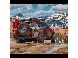 C4 Fabrication Overland Series Rear Bumper with Single Full Length Swing Arm; Passenger Side Pivot; Raw (14-24 4Runner)