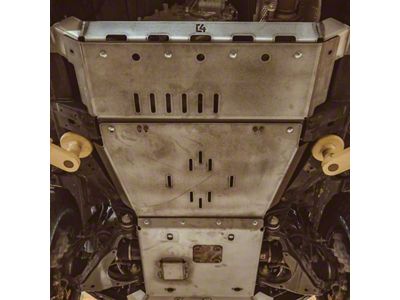 C4 Fabrication Transmission and Transfer Case Skid Plates; Raw (03-09 4.0L 4Runner)