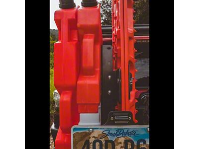 C4 Fabrication Rotopax/Maxtrax Mount with License Plate Mount; Black (Universal; Some Adaptation May Be Required)