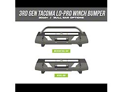 C4 Fabrication Front Lo-Pro Winch Bumper with 30-Inch Light Bar Cutout; Raw 16-23 Tacoma