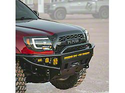 C4 Fabrication Hybrid Front Bumper with 30-Inch Light Bar Cutout and Mid-Height Bull Bar; Standard Width; Black (05-11 Tacoma)