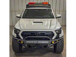 C4 Fabrication Hybrid Front Bumper with 30-Inch Light Bar Cutout and Mid-Height Bull Bar with Tube Gussets; Black (24-26 Tacoma TRD Pro, TRD Off-Road)