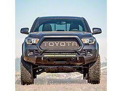 C4 Fabrication Lo-Pro Winch Front Bumper with 30-Inch Light Cutout; Black (16-23 Tacoma)