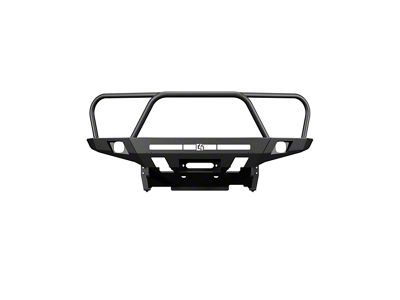 C4 Fabrication Overland Series Front Bumper with 30-Inch Light Bar Cutout and Full-Height Bull Bar with Headlight Hoops; Black (16-23 Tacoma)