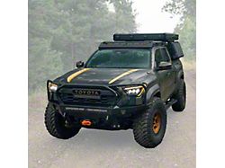 C4 Fabrication Overland Series Front Bumper with 30-Inch Light Bar Cutout and Full-Height Bull Bar with Headlight Hoops; Black (24-26 Tacoma TRD Pro, TRD Off-Road)