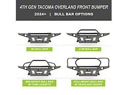 C4 Fabrication Overland Series Front Bumper with 30-Inch Light Bar Cutout and Low Bull Bar; Black (24-26 Tacoma TRD Pro, TRD Off-Road)