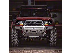 C4 Fabrication Overland Series Front Bumper with 30-Inch Light Bar Cutout and Mid-Height Bull Bar; Raw (05-11 Tacoma)