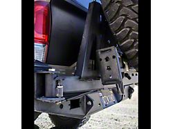 C4 Fabrication Overland Series High Clearance Rear Bumper with Passenger Side Swing Arm Tire Carrier; Black (16-23 Tacoma w/o BSM)