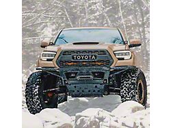 C4 Fabrication Rock Runner Front Bumper with Low Bumper Bar and Tube Sides; Black (16-23 Tacoma w/o TSS)