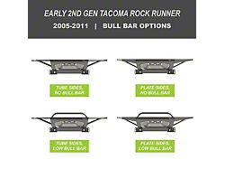 C4 Fabrication Rock Runner Front Bumper with Low Bumper Bar and Wide Tube Sides; Raw (05-11 Tacoma)