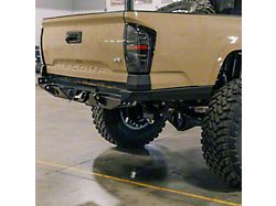 C4 Fabrication Rock Runner High Clearance Rear Bumper with Plate Sides; Black (16-23 Tacoma w/o BSM)