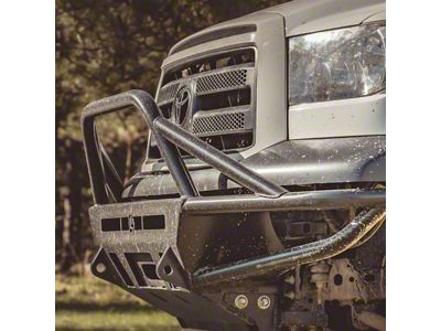 C4 Fabrication Hybrid Front Bumper with 30-Inch Light Bar Cutout and Full-Height Bull Bar with Tube Gussets; Standard Width; Black (07-13 Tundra w/ Parking Sensors)
