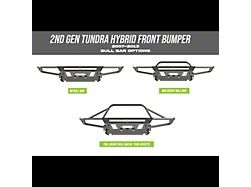 C4 Fabrication Hybrid Front Bumper with 30-Inch Light Bar Cutout and Mid-Height Bull Bar; Standard Width; Black (07-13 Tundra w/ Parking Sensors)