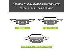 C4 Fabrication Hybrid Front Bumper with 30-Inch Light Bar Cutout and Low-Height Bull Bar; Black (22-26 Tundra)