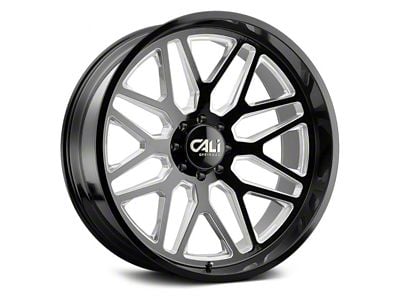 Cali Off-Road Invader Gloss Black Milled 6-Lug Wheel; 22x12; -51mm Offset (05-15 Tacoma)