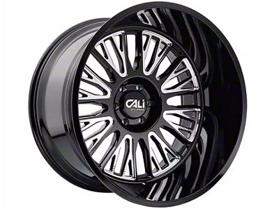 Cali Off-Road Vertex Gloss Black Milled 6-Lug Wheel; 22x12; -44mm Offset (25-26 4Runner)