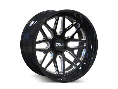 Cali Off-Road Invader Gloss Black Milled 6-Lug Wheel; 20x12; -51mm Offset (22-25 Bronco Raptor)