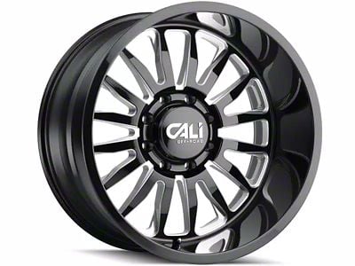 Cali Off-Road Summit Gloss Black Milled 6-Lug Wheel; 20x12; -51mm Offset (21-25 Bronco, Excluding Raptor)