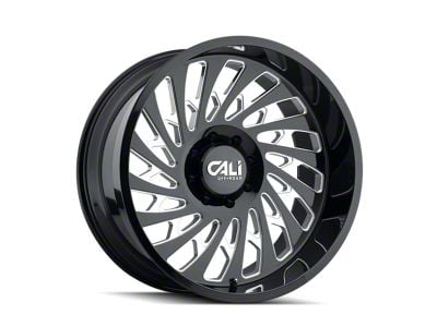 Cali Off-Road Switchback Gloss Black Milled Wheel; 20x12; -51mm Offset (99-04 Jeep Grand Cherokee WJ)