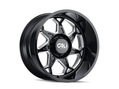 Cali Off-Road Sevenfold Gloss Black Milled 6-Lug Wheel; 20x12; -51mm Offset (17-24 Titan)