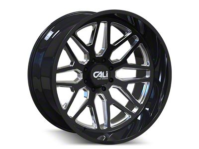 Cali Off-Road Invader Gloss Black Milled 6-Lug Wheel; 20x10; -25mm Offset (22-25 Tundra)