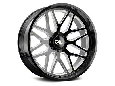 Cali Off-Road Invader Gloss Black Milled 6-Lug Wheel; 22x12; -51mm Offset (22-25 Tundra)