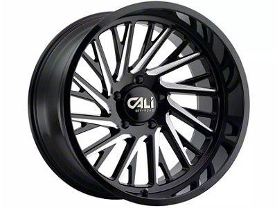 Cali Off-Road Purge Gloss Black Milled Spokes 6-Lug Wheel; 22x12; -51mm Offset (22-25 Tundra)