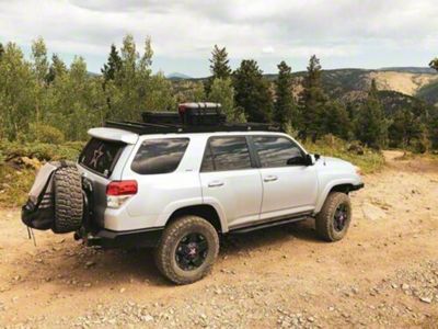 Cali Raised LED Premium Roof Rack with 42-Inch Dual Row White Combo Beam LED Light Bar, Blue Backlight Switch, Cut Outs and Light Kit (10-24 4Runner)