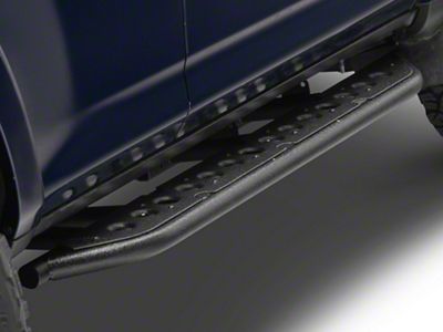 Cali Raised LED Step Edition Bolt On Rock Sliders with Bed Liner Filler Plate; Bed Liner Coating (10-24 4Runner)