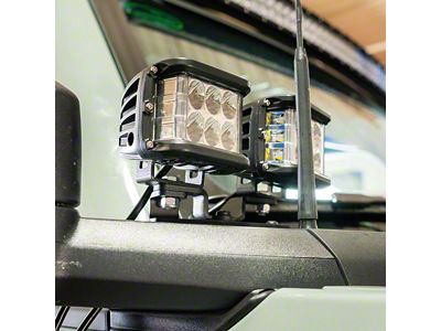 Cali Raised LED 3x2-Inch 18W LED Lights with Ditch Mounting Brackets (21-25 Bronco)