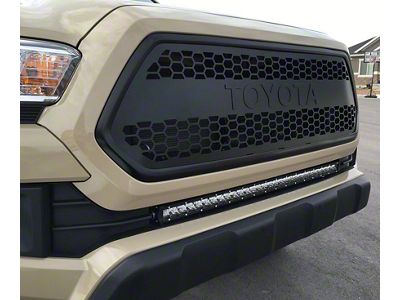 Cali Raised LED 32-Inch Flush LED Light Bar with Bumper Mounting Brackets; Spot Beam (16-23 Tacoma)