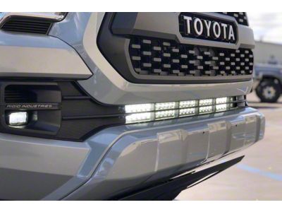 Cali Raised LED 32-Inch LED Light Bar with Hidden Bumper Mounting Brackets and Tall Blue Backlight Switch; Spot Beam (16-23 Tacoma)