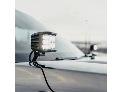 Cali Raised LED 3.50-Inch Round Cannon LED Pod Lights with Low Profile Ditch Light Mounting Brackets (24-25 Tacoma)