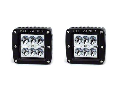 Cali Raised LED 3x2-Inch 18W Amber LED Fog Lights with Mounting Brackets; Spot Beam (12-15 Tacoma)