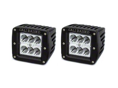 Cali Raised LED 3x2-Inch 18W LED Fog Lights with Mounting Brackets; Spot Beam (12-15 Tacoma)